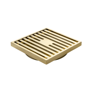 Heelguard Slim Profile Floor Waste 100x100x17mm Brushed Gold 88mm Outlet