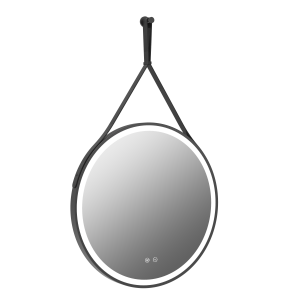 Progressive LED Black Round Mirror Hanging Strap - 2 Sizes