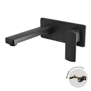 Phoenix Teva Wall Basin / Bath Mixer Set 200mm (Trim Kit Only) - Black