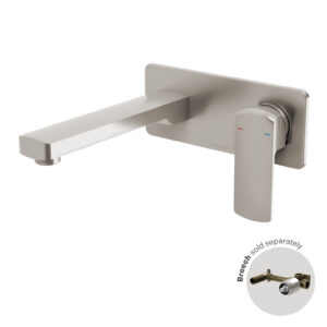 Phoenix Teva Wall Basin / Bath Mixer Set 200mm (Trim Kit Only) - Brushed Nickel