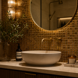 Amber Bronze Glass Mosaic 327x327