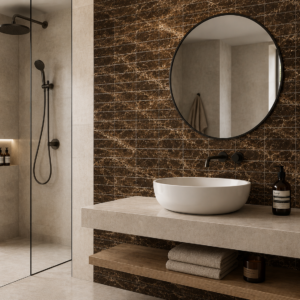 Emperador Dark Mosaic Tile 300x600 Gloss