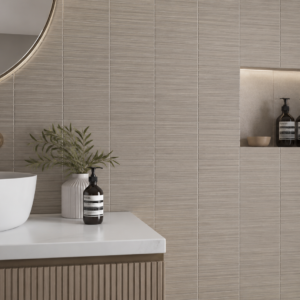 Taupe Linen Mosaic Tile 300x600 Matt