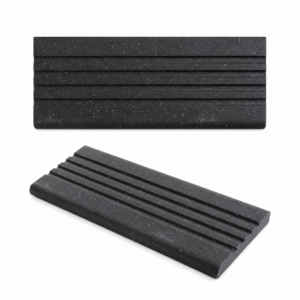 Charcoal Black Grooved Step Tread Tile
