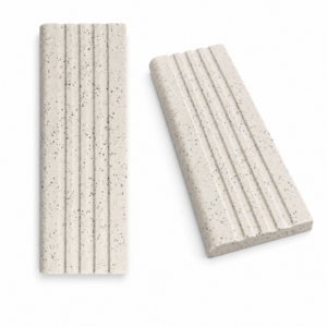 White Speckle Grooved Step Tread Tile